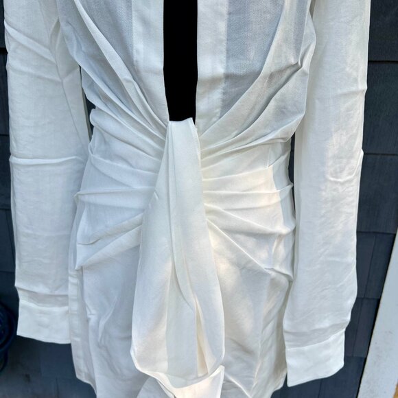 Crosby St White Plunging Shirt Dress by Choosy NWT Size 2 - Picture 4 of 5